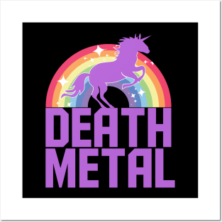 Death Metal Unicorn (Purple) Posters and Art
